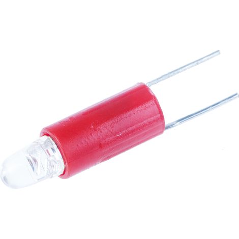Voyant à LED, lampe 3 mm Rouge, 2 broches, 12V c.a. / V c.c. ( Prix pour 1 )