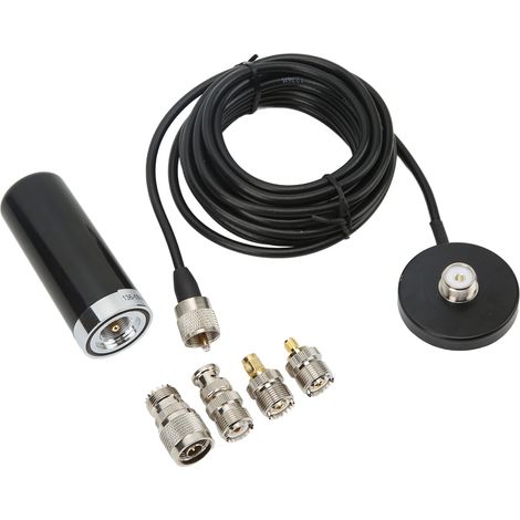 Kit antenne auto radio ABS alliage noir bi-bande 136-174 MHz 400-480 MHz connecteur M mâle (1/5)
