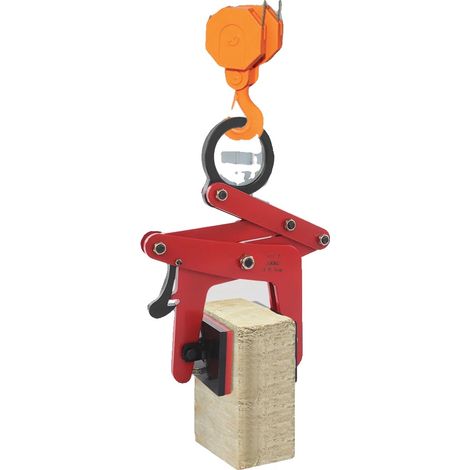 Pince de levage de dalles, capacité de charge de 390 kg, taille d'ouverture réglable, Rouge (1/2)