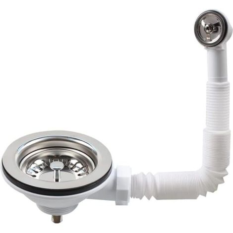 304 en acier inoxydable Vis de 5,5 cm de long pour évier de cuisine 114 mm Type cuvette Trop-plein Grille de vidange de trop-plein XK186 (1/5)