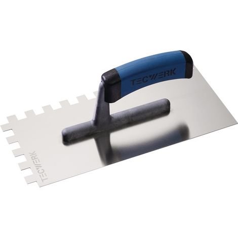 TECWERK Glättekelle Länge 280 mm Breite 130 mmZahnung 12x12 Edelstahl Stärke 0,7 mm