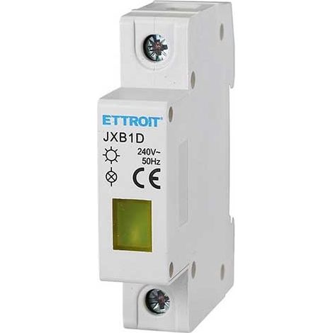 Indicateur LED lumière Jaune 230V 1-module DIN Ettroit JXB1D-20