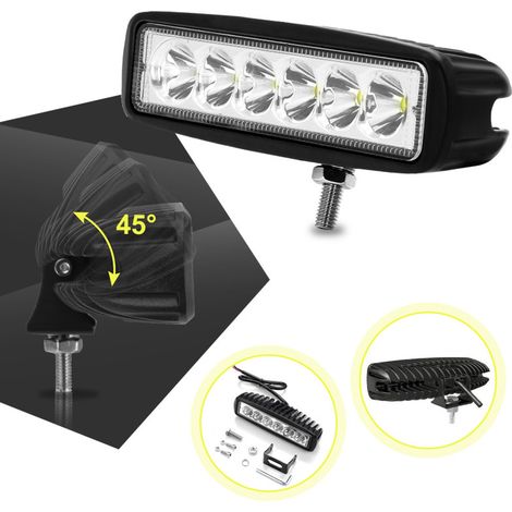SWANEW Faro da Lavoro LED 18W Linea lunga Fari Led 12V 24V Fari di Profondità Impermeabile IP67 Luci di Lavoro Fuoristrada Moto Auto SUV (1/4)