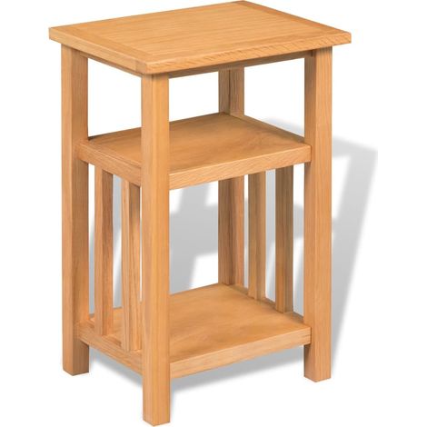 Table d'appoint table de chevet avec étagères 27 x 35 x 55 cm chêne massif placage de MDF DEC032344