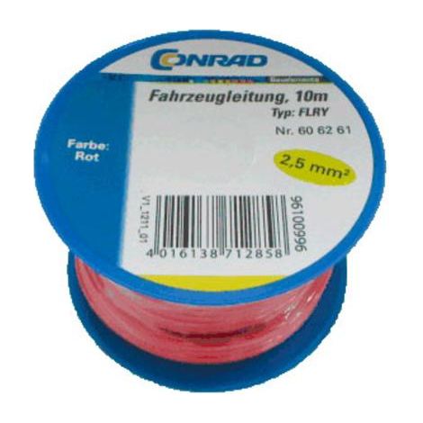 Conrad Components FLRY-B cable rojo 2,50 mm² 10 m