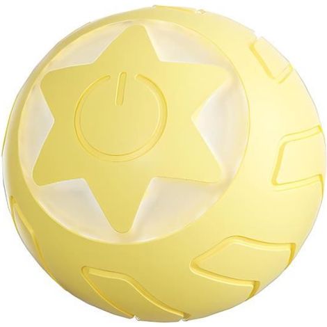 Balle jaune à motifs d'étoiles, jouet interactif pour chiens et chats, divertissement et stimulation motrice, jouet idéal (1/4)