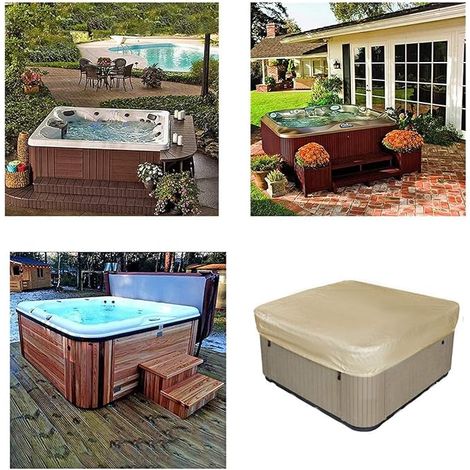 Couverture De Piscine Carré Bâche Solaire - Couverture Solaire De Piscine Pour Extérieur Spa Baignoire De Spa - Beige (1/5)