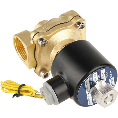 Électrovanne électrique en laiton 12 V CC G3/4" N/O normalement ouverte pour eau et air (1/5)