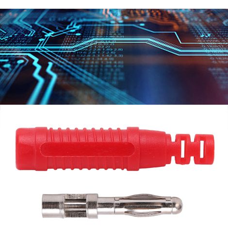 Roter männlicher Zubehörstecker mit spritzgegossenen Stiften, 4 mm Bananenstecker für Laternen, Metallanschluss. (1/5)
