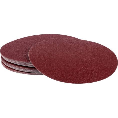 Lot de 50 disques abrasifs - 225 mm de diamètre sans trou - Assortiment de 10 x grain 40/60/80/120/180/ pour ponceuse à col (1/5)