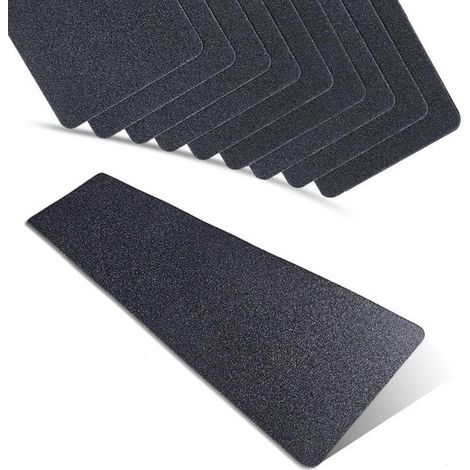 Tiras antideslizantes para escaleras, alfombrillas autoadhesivas de 15 cm x 60 cm - 10 unidades - seguridad para peldaños de escaleras (1/5)