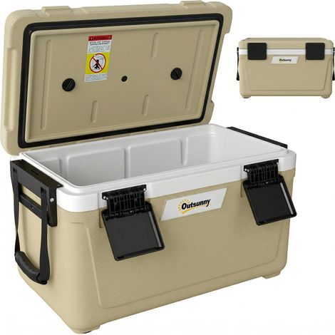 Box Frigo Portatile 42.6L Isolato con Maniglia, 66.6x38.5x40 cm, Cachi