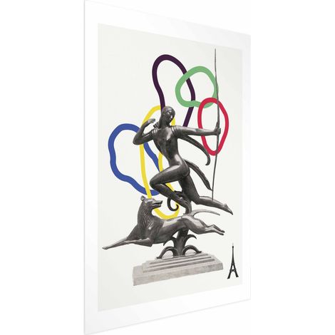 Poster – Grafikcollage – Frau beim Bogenschießen (1/4)