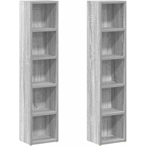Maison Exclusive - Mobili Porta CD 2pz Grigio Sonoma 21x16x93,5 Legno Multistrato