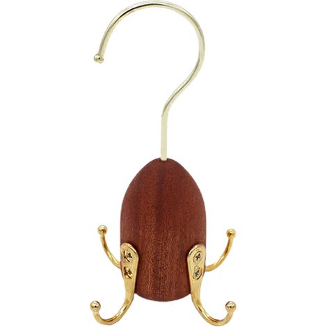 Porte-bandeau multifonction Bois Naturel avec 4 bras pivotants - Rangement pour liens, écharpes et accessoires -18 x 8 cm (1/5)