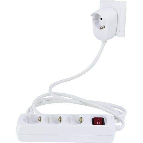 Regleta REV 4 enchufes 5m blanca con interruptor