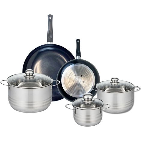 Ensemble de 2 Poêles de cuisson 24 et 32 cm et 3 faitouts 16, 20 et 24 cm Elo Prima Brillant (1/5)