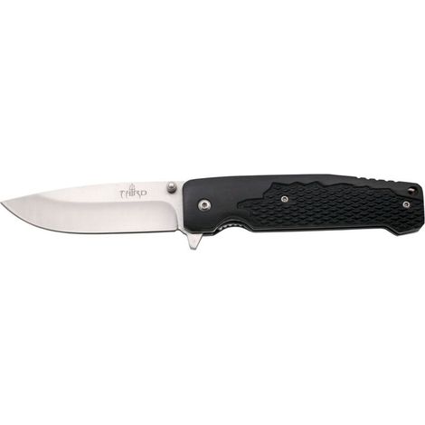 Couteau Third 102792, manche bois, lame acier inox 420 9.8 cm, avec couvercle en nylon. (1/2)