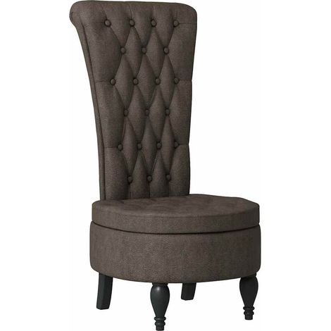 Maison Exclusive - Fauteuil à pantoufle Gris foncé 56,5 x 70 x 110 cm Simili daim