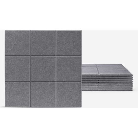 Set aus 8 dekorativen Schallschutzpaneelen 60x60 Polyester grau Didi-GC