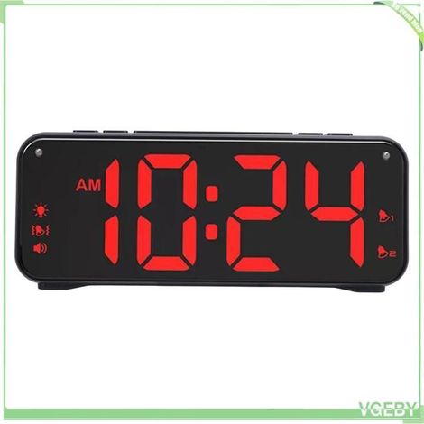Réveil avec vibrateur - FAFEICY - Grand écran LED - Luminosité réglable - Pour gros dormeurs (1/4)