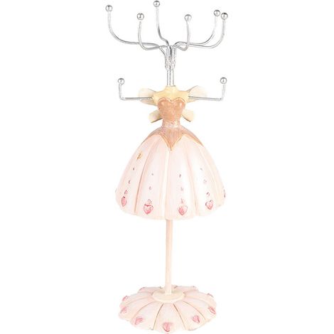 Porte-bijoux Décoratif en Forme de Robe Rose en Plastique et Métal 7 x 19 cm - PANGIVO (1/5)