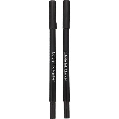 Lot de 2 stylos marqueurs alimentaires pour la pâtisserie et la peinture.-19.00X1.00X1.00CM-Black
