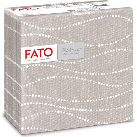 Set 50 Pezzi Tovaglioli da Tavola Carta Simil Tessuto Perle Tortora 40 x 40 cm (1/4)