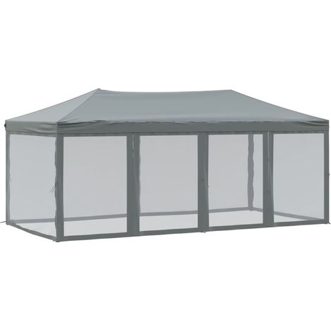 Tente de réception pliable avec parois Anthracite 3x6 m