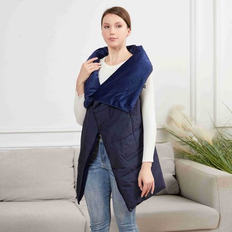 Couverture Chauffante Portative - Shawl Électrique À Chauffage USB - 7 Zones De Chauffe - Température Réglable 35 À 55 °C - Pour Intérieur Et Extérieur - 1 Pièce (1/5)