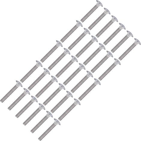 30 boulons à tête carrée en acier inoxydable A2-70, tête ronde bombée, pour machines, M10x60 (1/5)