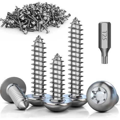 60 Pièces Vis Torx M5x30 mm Vis Bois Tete Plate A2 V2A Autoforeuse Inox Filetage Complet Rond En Bois Convient Pour l'entretien des équipements, l'entretien de La Maison (1/5)