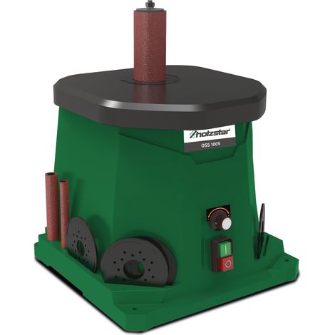 Ponceuse à broche oscillante - Hauteur de ponçage max. 90 mm - Vitesse variable - 0,3 kW 230 V - Avec accessoires Holzstar OSS100V (1/3)
