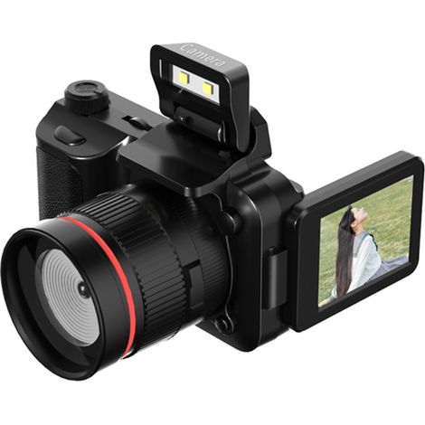 LIFCAUSAL - Caméra Vidéo 4K WiFi avec Écran Rotatif 2.2 Pouces Autofocus AF Zoom 16X Batterie Intégrée LED Lumineuse Filtres Beauté - Cadeau Idéal pour Étudiants et Fêtes d'Anniversaire (1/5)