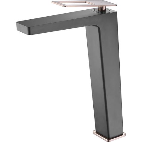 Rubinetto alto per lavabo con monocomando  Modello SVEZIA  Cano alto  Colore nero oro rosa [IMEX®]