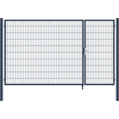 Home Deluxe - Cancello da giardino a due ante ADITUS colore: antracite, dimensioni: 200 x 350 cm (1/5)