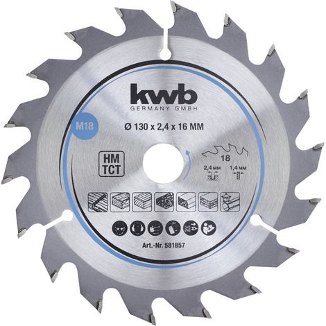 Sierra Circular HM Ø130 x 16 mm 18Z KWB (1/4)