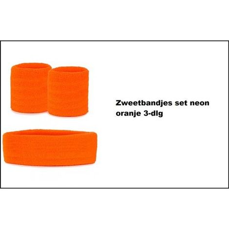 Ensemble de bandeaux orange - Bandeau pour cheveux et poignet - Pour sport, fitness et festival - Accessoire de supporter