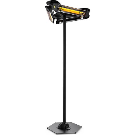 Stufa Elettrica Riscaldatore Infrarossi IP65 Girosole 3x1200W con Palo (1/2)