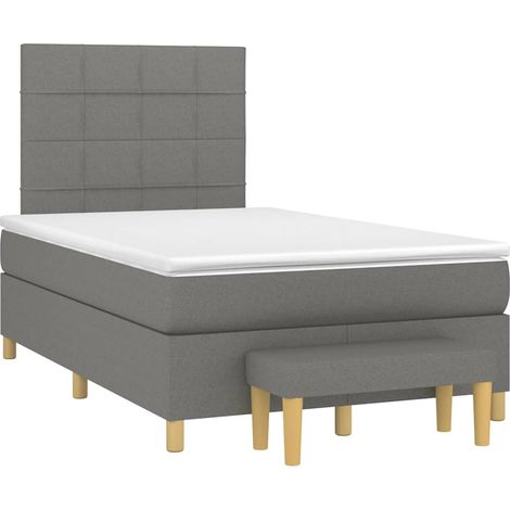 Maison Exclusive - Giroletto a Molle con Materasso Grigio Scuro 120x190cm Tessuto