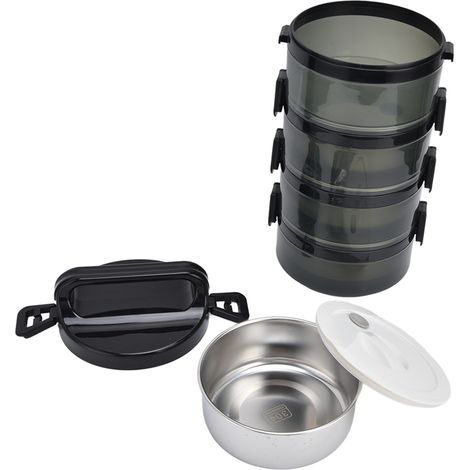 Boîte-repas isotherme en acier inox portable 4 couches étanche pour extérieur