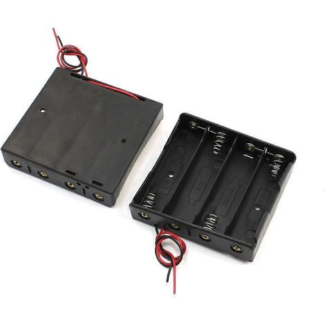 2 pièces Coffret de Rangement pour 4x18650 Batteries 3.7V avec Fils Soudés (1/2)