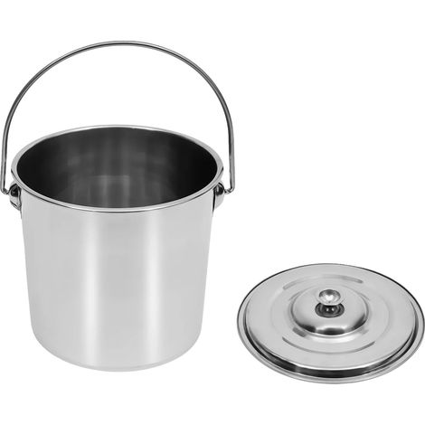 Recipiente de cocina, fabricado en acero inoxidable apto para uso alimentario, de gran capacidad, color plata. (1/2)