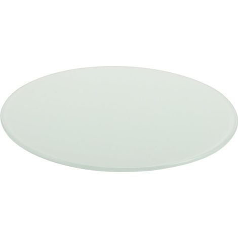 Planche à Découper Ronde en Verre Trempé Blanc Revêtement Antidérapant, Usage Multifonctionnel pour Plan de Travail Cuisine à Domicile (1/5)