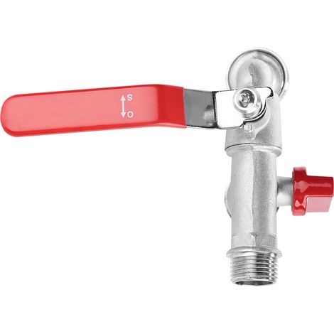90-Grad-Doppelventil-Wasserhahn, 1/2" Messing, für Haus, Garten und Terrasse (1/5)