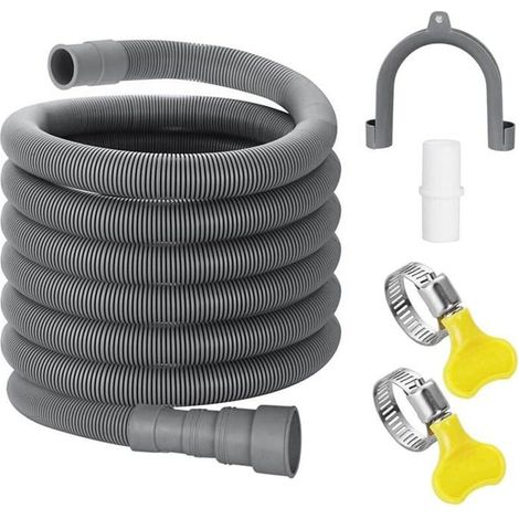 Ensemble DExtension Tuyau Vidange Universel 10 Pices Connecteur Tuyau de Support et Colliers de Serrage PZCC (1/4)