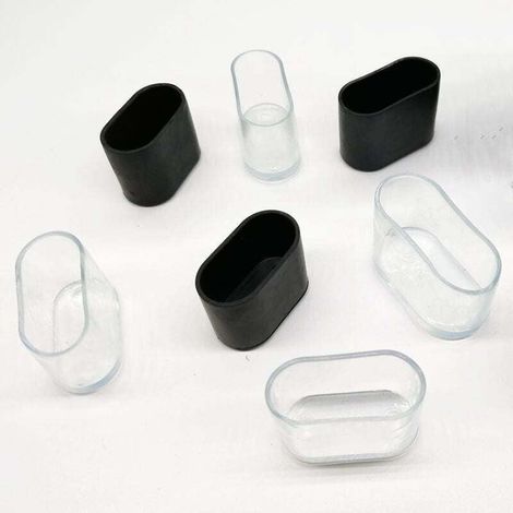 16 ovale Endkappen für Tisch und Stuhl, 15–30 mm, schwarz (1/4)