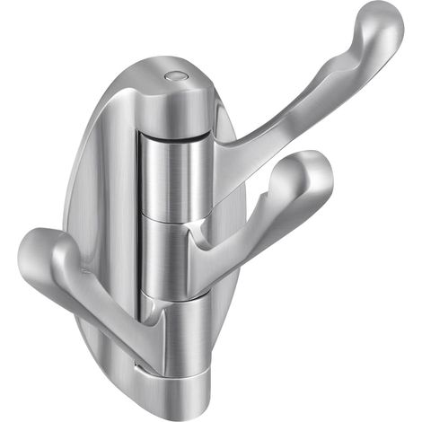 Wandhaken mit Ablage, robuste Türhaken, dreifacher Metallhaken für Badezimmerhandtücher, gebürstetes Nickel, A5060-2 (1/5)