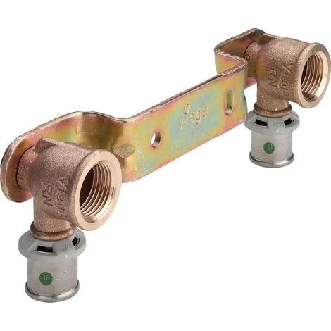 Viega Sanfix Fosta Sanfix P-Unità di montaggio, d 16mm, Rp 1/2, interasse 150 bronzo rosso, acciaio zincato modello 2124, 310578