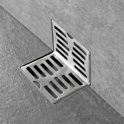 Drain d'angle pour sol en forme de L, résistant à la corrosion et anti-rouille, pour tuyaux de 2,3 pouces (1/5)